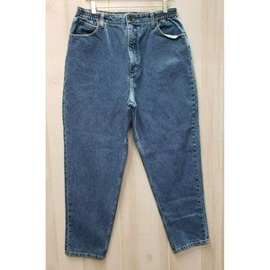 LL Bean Mom Jeans, Original Fit Relaxed, 16R, Elastic, 100% Cotton, Tapered